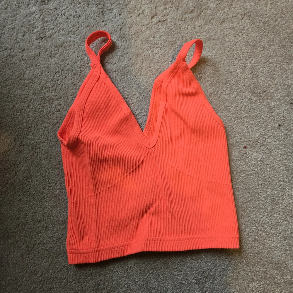 FP Movement by Free People Neon Coral Ribbed Tank Top - Picture 2 of 3